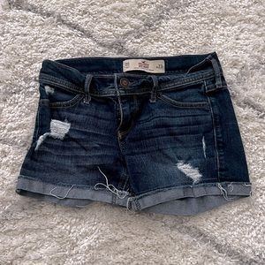 dark denim jean shorts